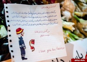 دست نوشته کودکان برای آتش نشانان+عکس
