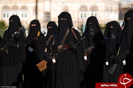 رژه زنان ارتش یمن ضد آل سعود +تصاویر