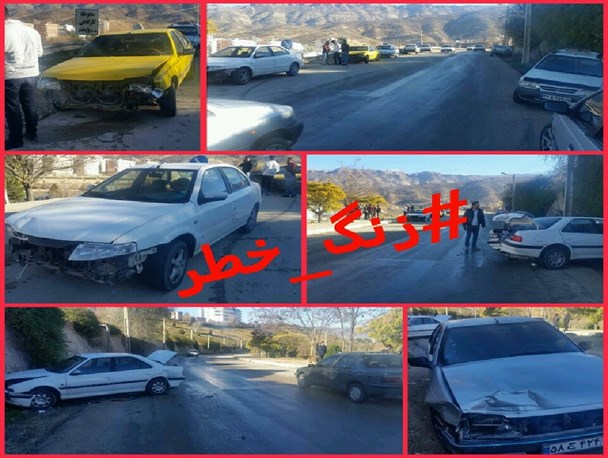 تصادفات عجیبی که تنها در یاسوج رخ مئ  ی دهد/تبدیل جاده قدیمی بیمارستان امام سجاد(ع) یاسوج به کابوس رانندگان+تصاویر