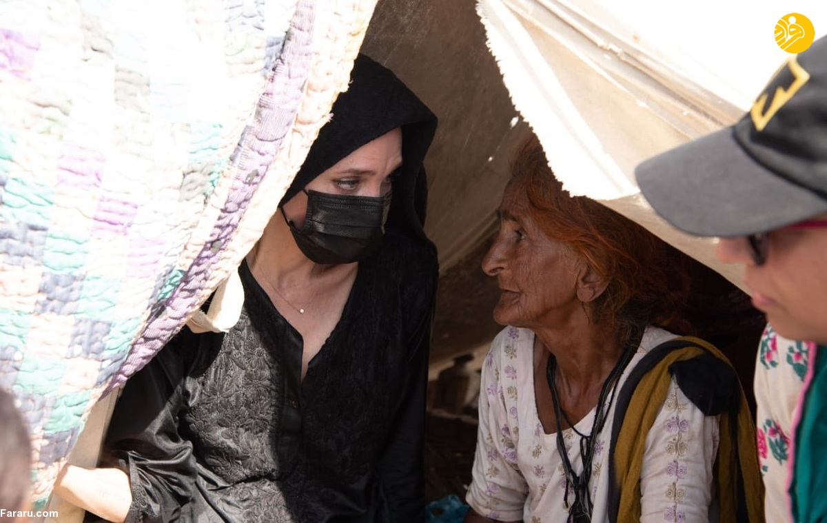 (تصاویر) حضور آنجلینا جولی در میان سیل زدگان پاکستان