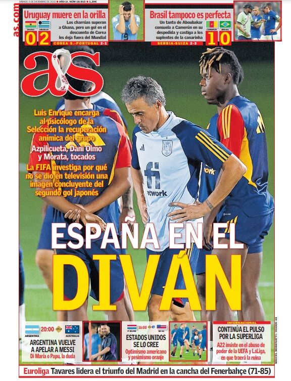 روزنامه آ اس| اسپانیا روی کاناپه