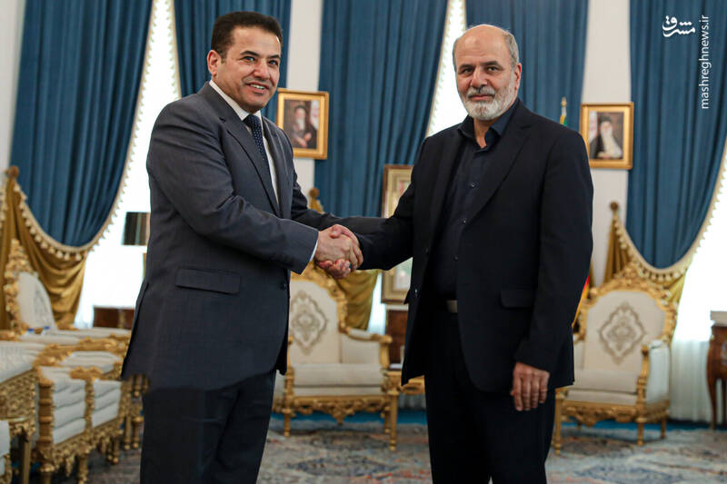 عکس/ دیدار مشاور امنیت ملی عراق با دبیر شورای عالی امنیت ملی