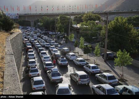 ترافیک سنگین در جاده کرج ـ چالوس