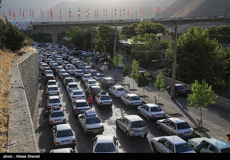 ترافیک سنگین در جاده کرج ـ چالوس